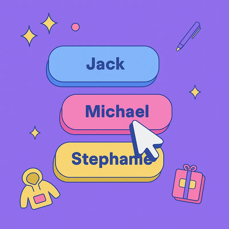 A hoverable name is clicked on.